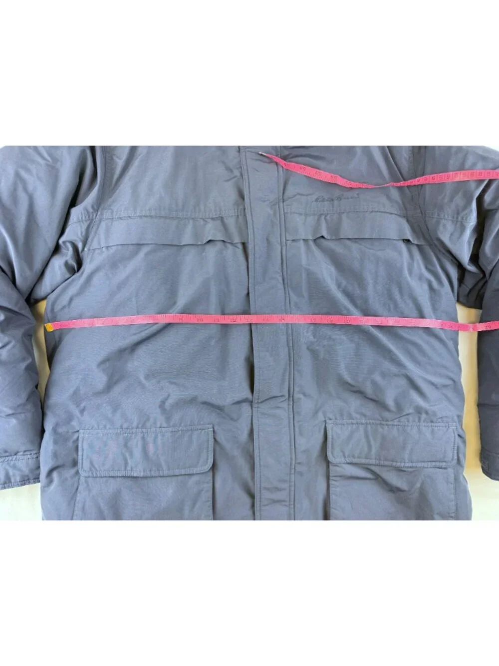 Eddie Bauer Goose Down Parka Jacket Winter Coat Navy Mens XL - Picture 13 of 14